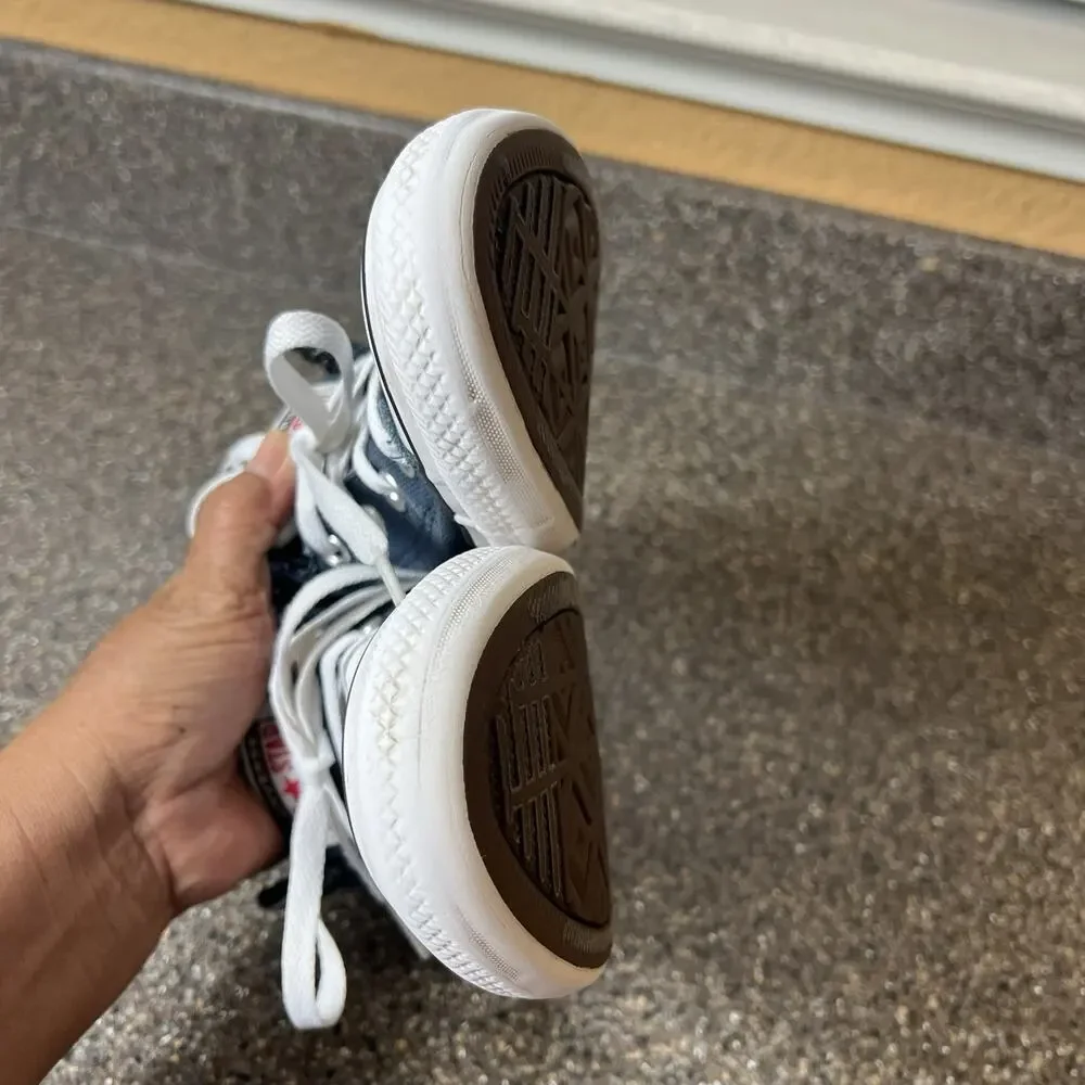 Converse All Star Kids Youth 2 Blue Canvas Mid Top Lace Up Padded Tongue Sneaker